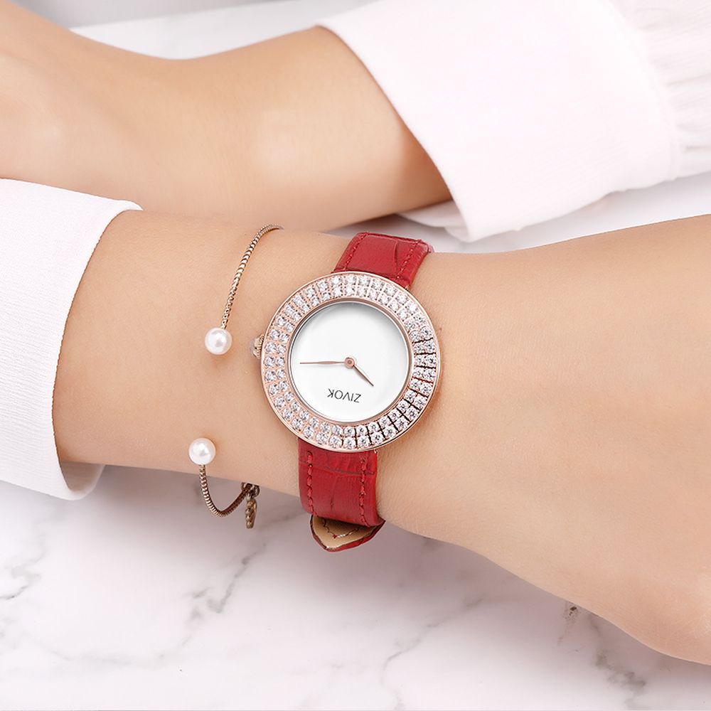 ZIVOK Brand Luxury Women Watches Diamond Ladies Quartz Watch Waterproof Clock Leather Strap Relogio Feminino-4