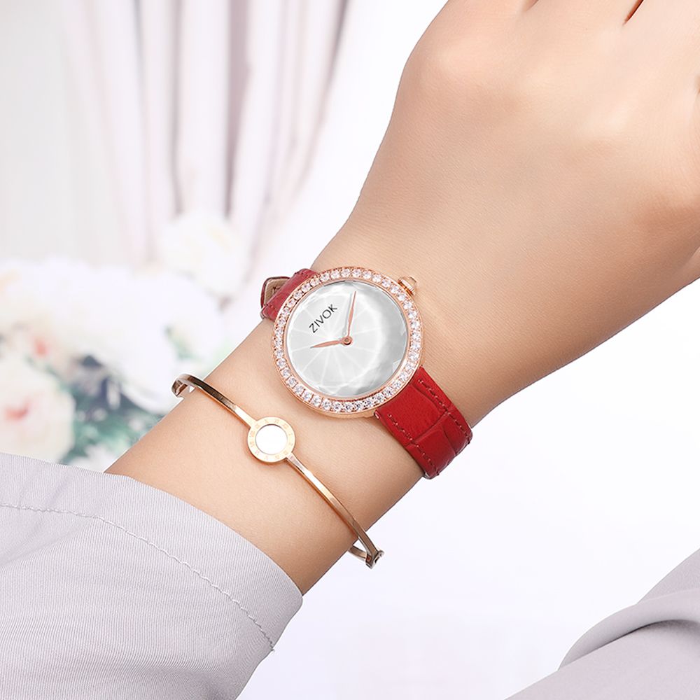 ZIVOK Fashion Watch For Woman Leather Strap Casual Sports Wristwatch Romantic Clock Women's Watches Montre Femme-3