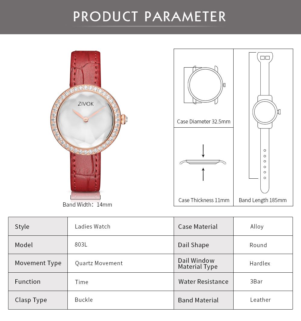 ZIVOK Fashion Watch For Woman Leather Strap Casual Sports Wristwatch Romantic Clock Women's Watches Montre Femme-9