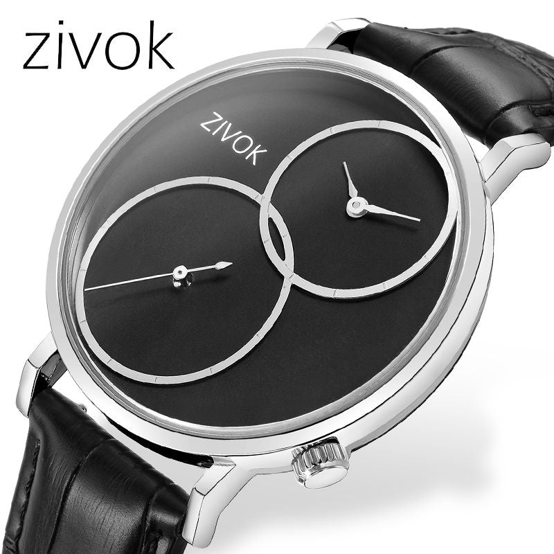 ZIVOK Large Dial Men's Quartz Watches Leather Bracelet Sport Men Watches Waterproof Male Clock Reloj Hombre-0