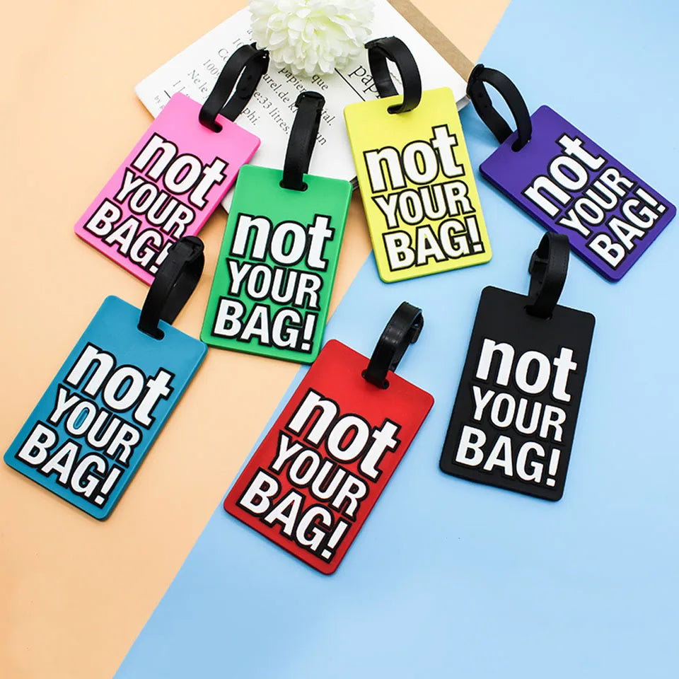 Creative Letter Not Your Bag Travel Accessories Luggage Tags Suitcase Cartoon Style Fashion Silicon Portable Travel Label