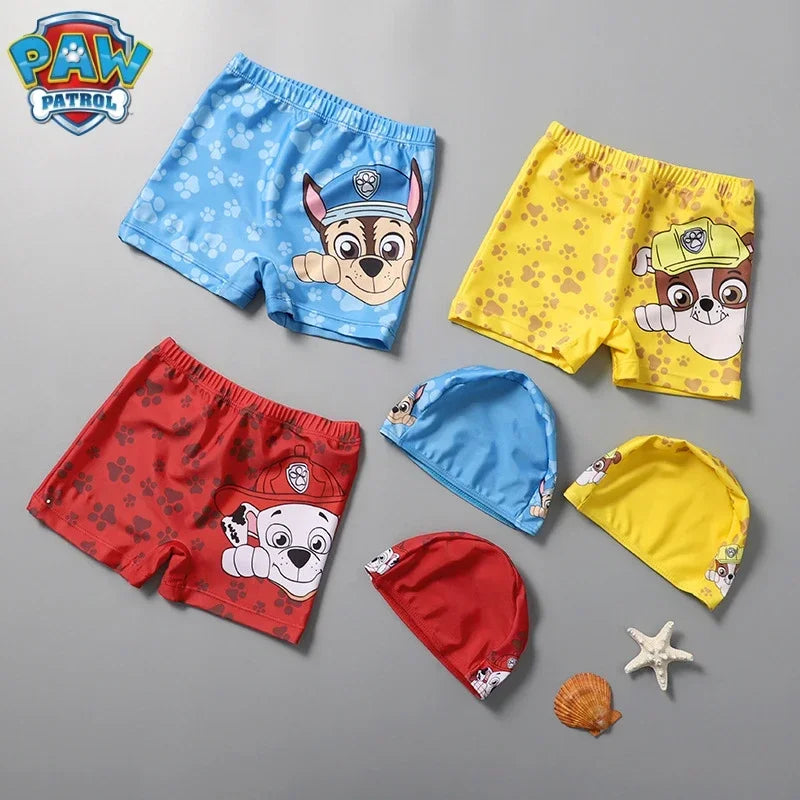 Paw Patrols Swimsuit Children's Printed Underpants Hat Chase Rocky Marshall Underwear Kids Toys Swimming Suit