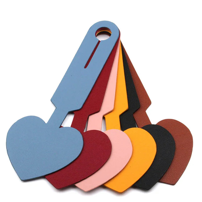 Travel Accessories Simple Colorful Loving Heart Luggage Tag PU Suitcase ID Addres Holder Baggage Boarding Tag Portable Label