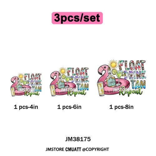 Happy Summer Boat Cruise Life Salty Beach Family Island Vacation Iron on DTF Thermal Transfer Sticker Ready to Press for Clothes