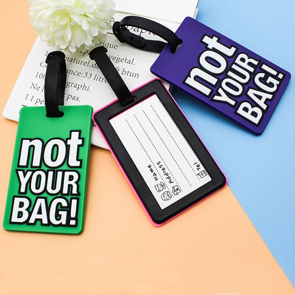 Creative Letter Not Your Bag Travel Accessories Luggage Tags Suitcase Cartoon Style Fashion Silicon Portable Travel Label