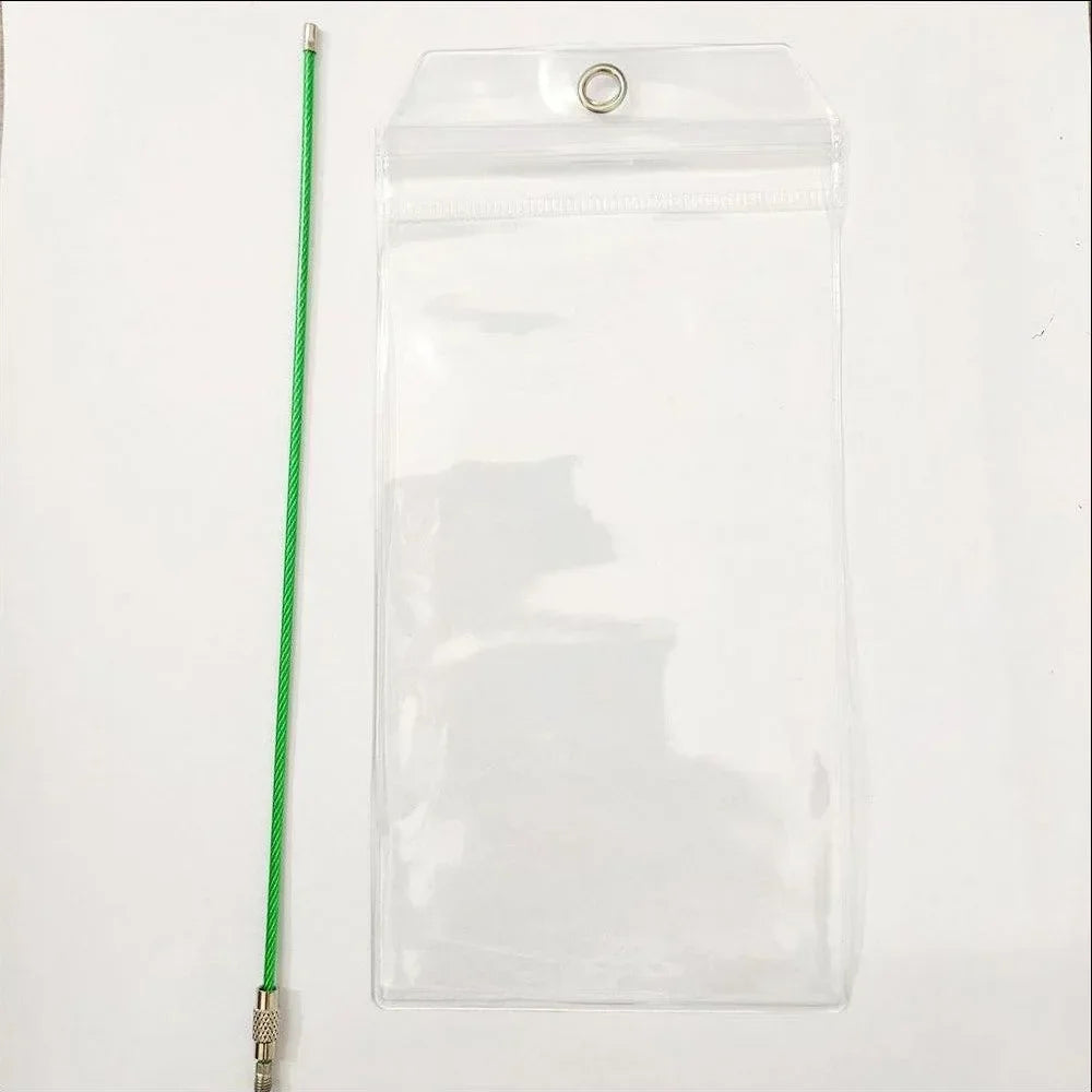 Travel Luggage Cruise Tags Holder Pouch Resealable Waterproof Clear Ship Ticket Card Sleeve Keyring with Steel Wire Cable Loop