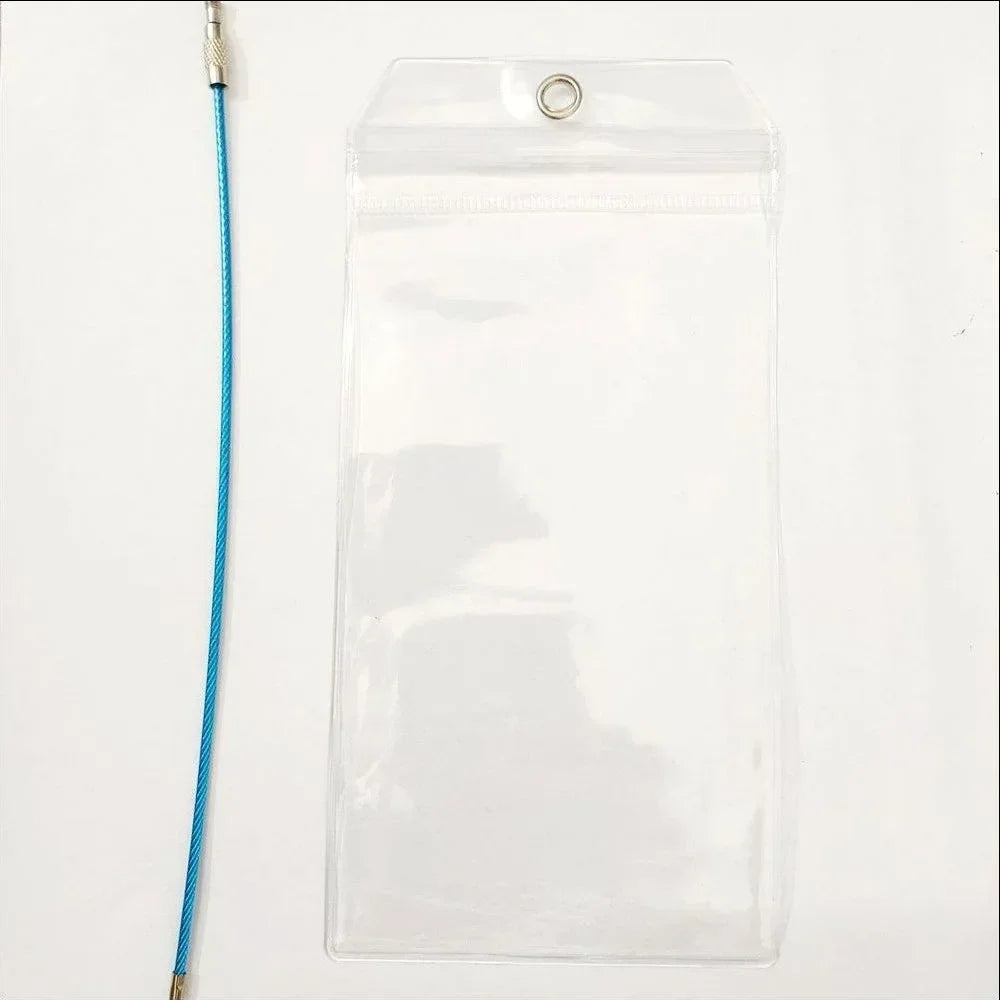 Travel Luggage Cruise Tags Holder Pouch Resealable Waterproof Clear Ship Ticket Card Sleeve Keyring with Steel Wire Cable Loop