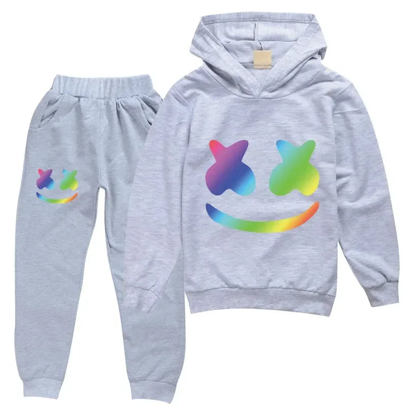 DJ Spring Season Autumn Clothing Set Kids Hoodies and Pants Suit Toddler Boys Tracksuit Teen Girls Casual Outfits