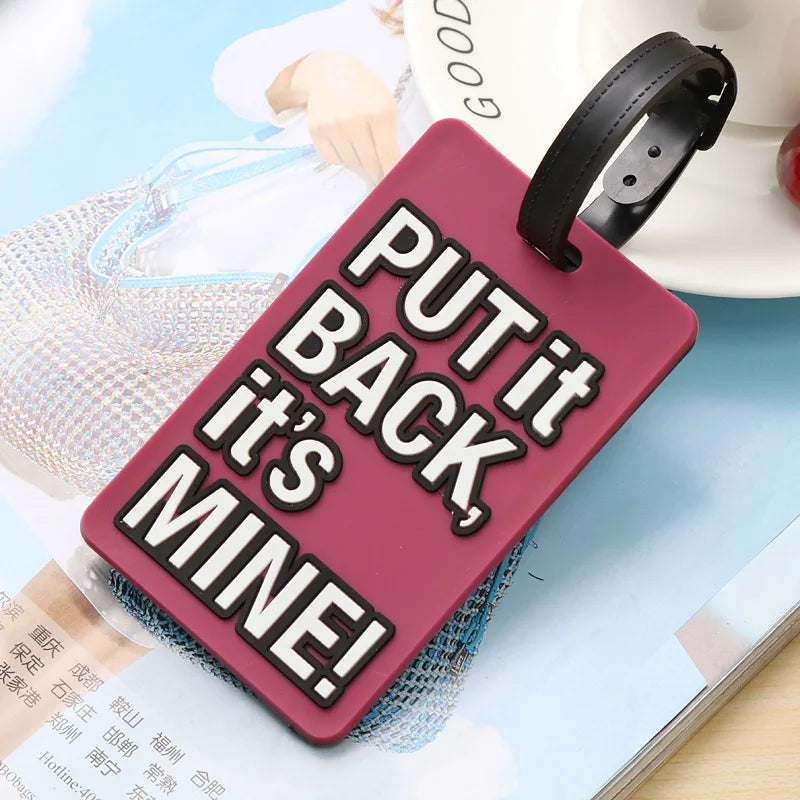 Creative Letter Not Your Bag Travel Accessories Luggage Tags Suitcase Cartoon Style Fashion Silicon Portable Travel Label
