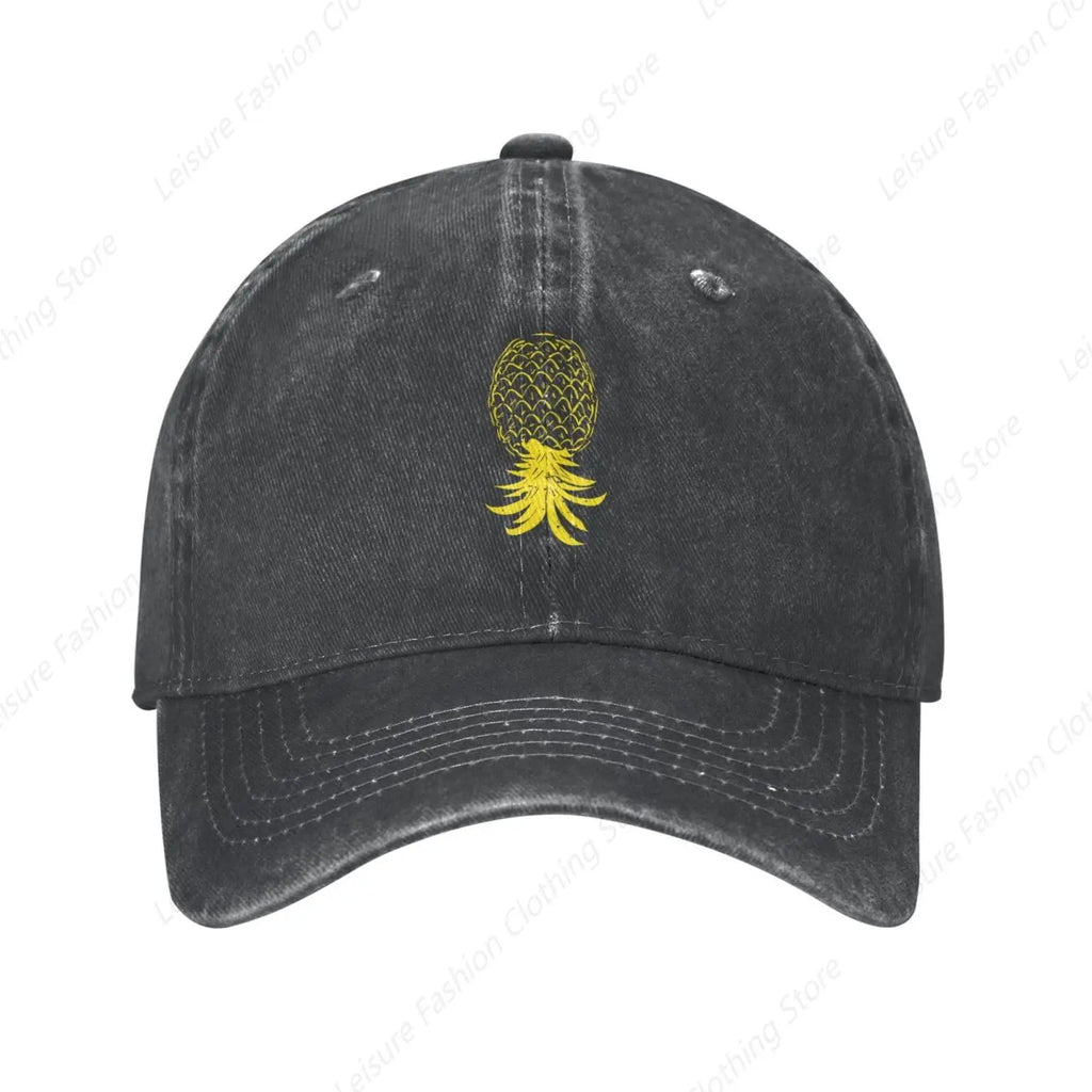 Plays Well With Others Funny Upside Down Pineapple Hat Dad Hat Baseball Cap For Men Women Adjustable Baseball Hats