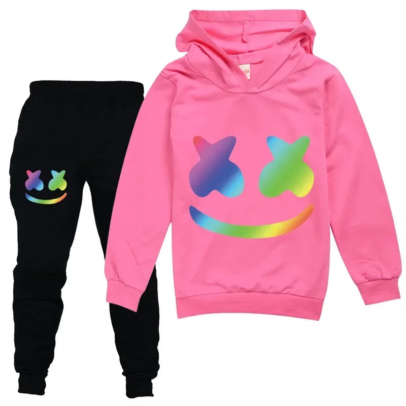 DJ Spring Season Autumn Clothing Set Kids Hoodies and Pants Suit Toddler Boys Tracksuit Teen Girls Casual Outfits
