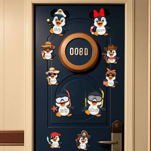 Penguin Cruise Door Magnets Fun Penguin Cruise Door Decorations Magnets Magnetic Cruiser Ship Magnet for Doors Car Fridge Refrig