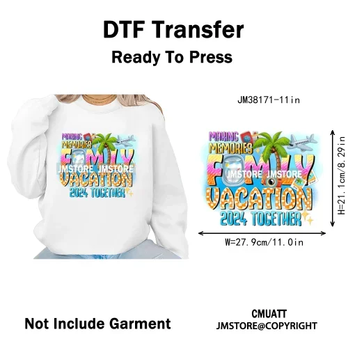Hot Summer Holiday Boat Cruise Ship Life Salty Beach Family Island Trip Iron on DTF Transfer Stickers Ready to Press for Clothes