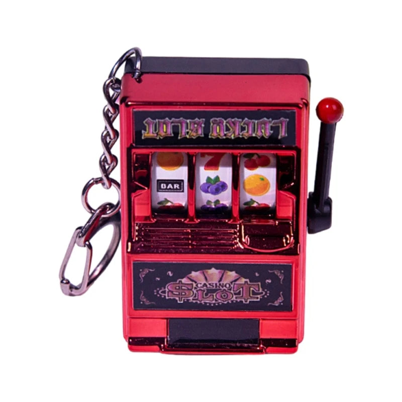 Mini Casino Lucky Charm Jackpot Keychains Handbags Charm Pendant Keychain Novelty Gifts for Women Men