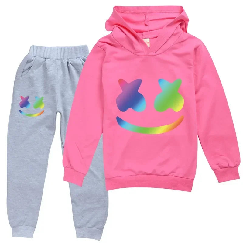 DJ Spring Season Autumn Clothing Set Kids Hoodies and Pants Suit Toddler Boys Tracksuit Teen Girls Casual Outfits