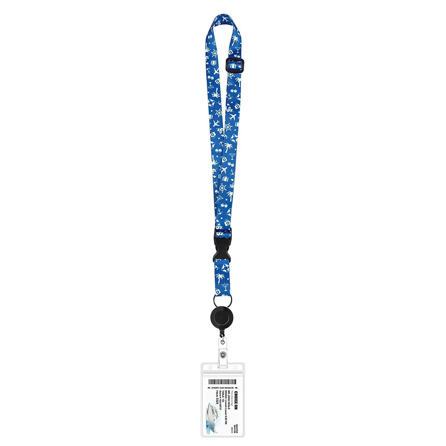 2 Pack Retractable Cruise Lanyard For Ship Cards, Waterproof Lanyards For Cruise Ship Cards With ID Holder