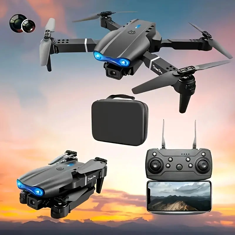 New E99 Foldable Portable Drone Remote Control Electric Toy > RC Drone, Propeller Helicopter with Optical Flow Stability and Dual Camera