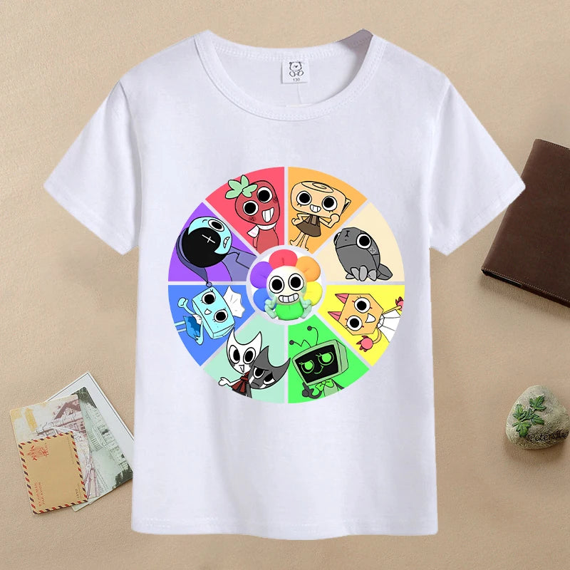 New Dandys World Children T-shirts Kawaii Cartoon Printed T-shirt Baby Boys Casual Short-sleeved Tops 2025 Summer Kids Clothing