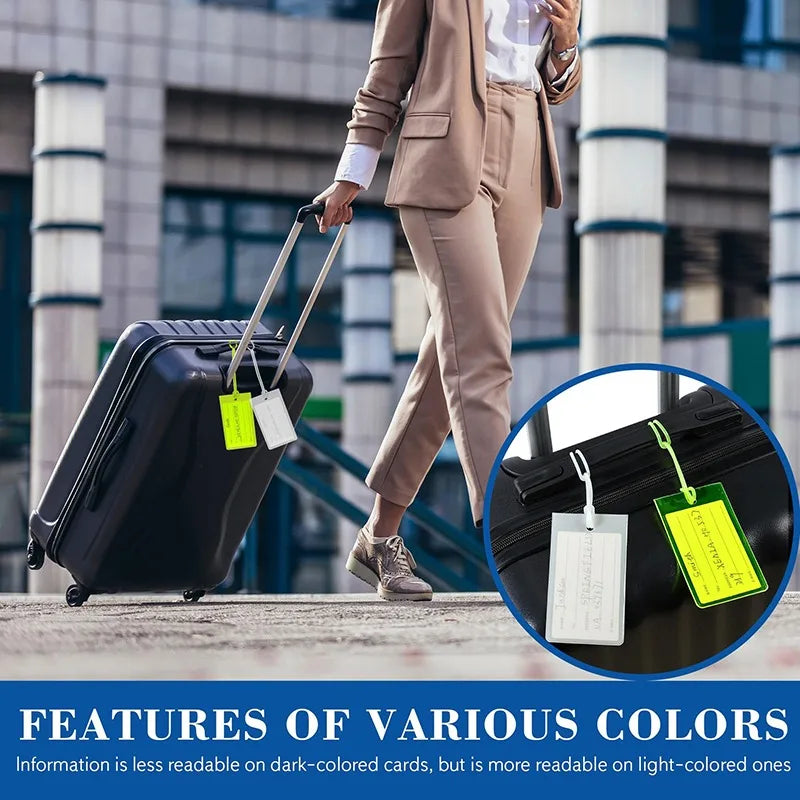10/20PCS Luggage Tag Boarding Shipping PVC Baggage Tags Travel Accessory Women Men Suitcase ID Address Name Holder Bag Label