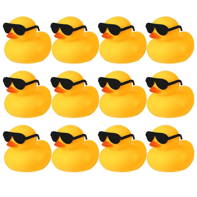 6/12/24pc Rubber Duck Toys Yellow Rubber Ducks Squeak & Float Ducky Pool Toy Cruise Holiday Decoration Birthday Party Favors