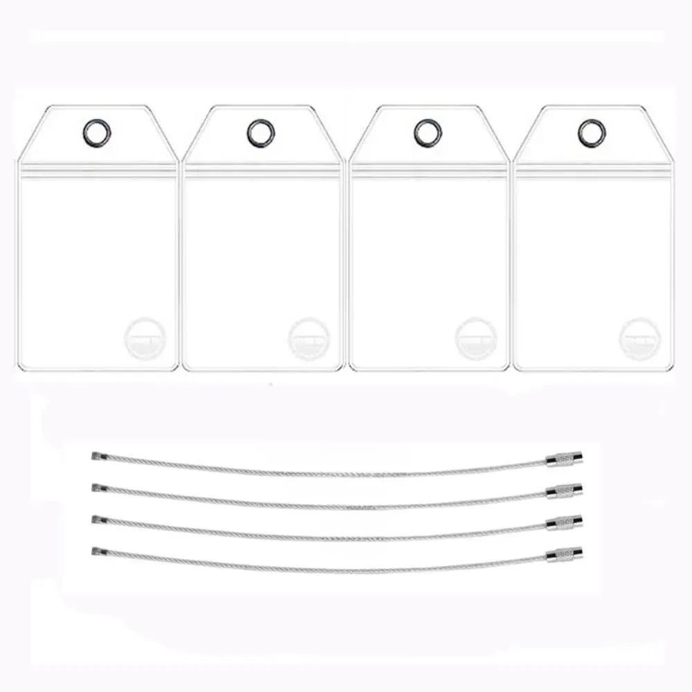 Zip Seal Pouch Cruise Luggage Tag Holders Waterproof Steel Wire Cable Loop Ship Ticket Card Sleeve PVC Clear Cruise Tags