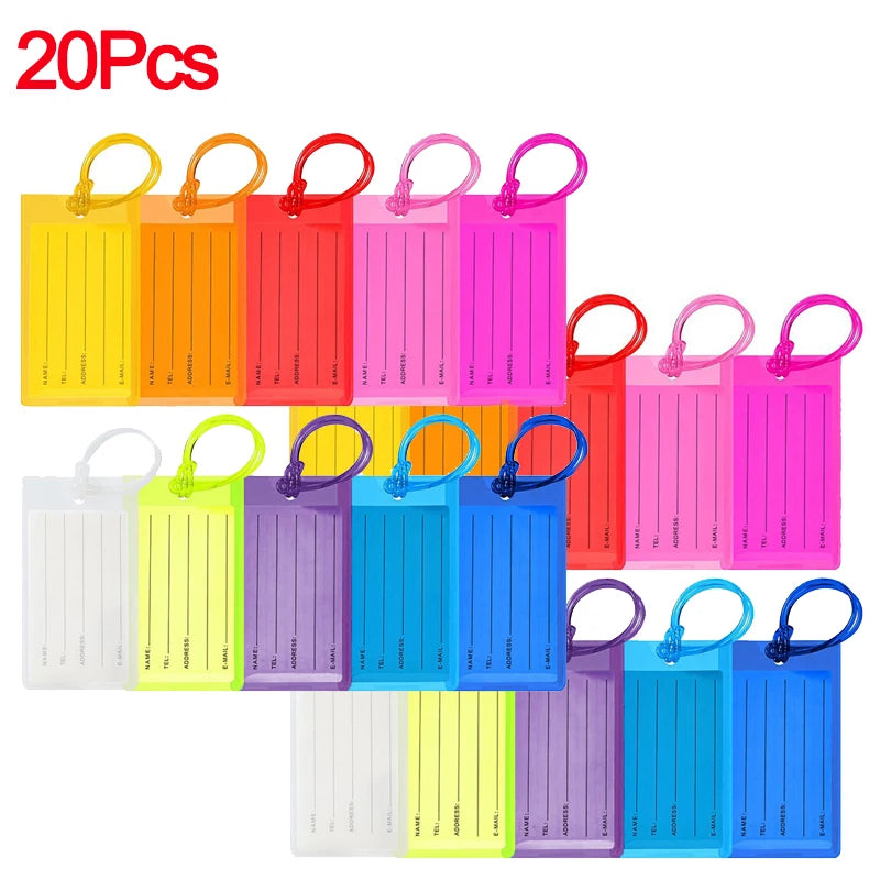 10/20PCS Luggage Tag Boarding Shipping PVC Baggage Tags Travel Accessory Women Men Suitcase ID Address Name Holder Bag Label