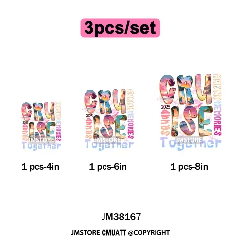 Hot Summer Holiday Boat Cruise Ship Life Salty Beach Family Island Trip Iron on DTF Transfer Stickers Ready to Press for Clothes