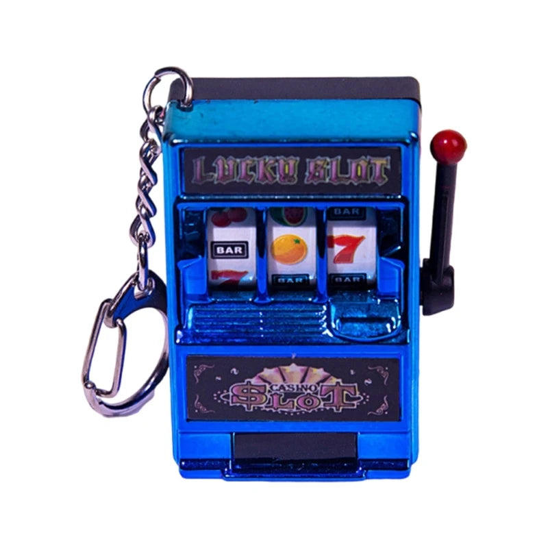 Mini Casino Lucky Charm Jackpot Keychains Handbags Charm Pendant Keychain Novelty Gifts for Women Men