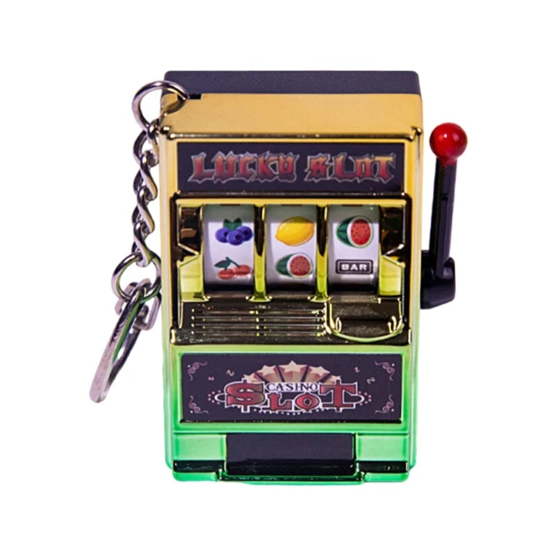 Mini Casino Lucky Charm Jackpot Keychains Handbags Charm Pendant Keychain Novelty Gifts for Women Men