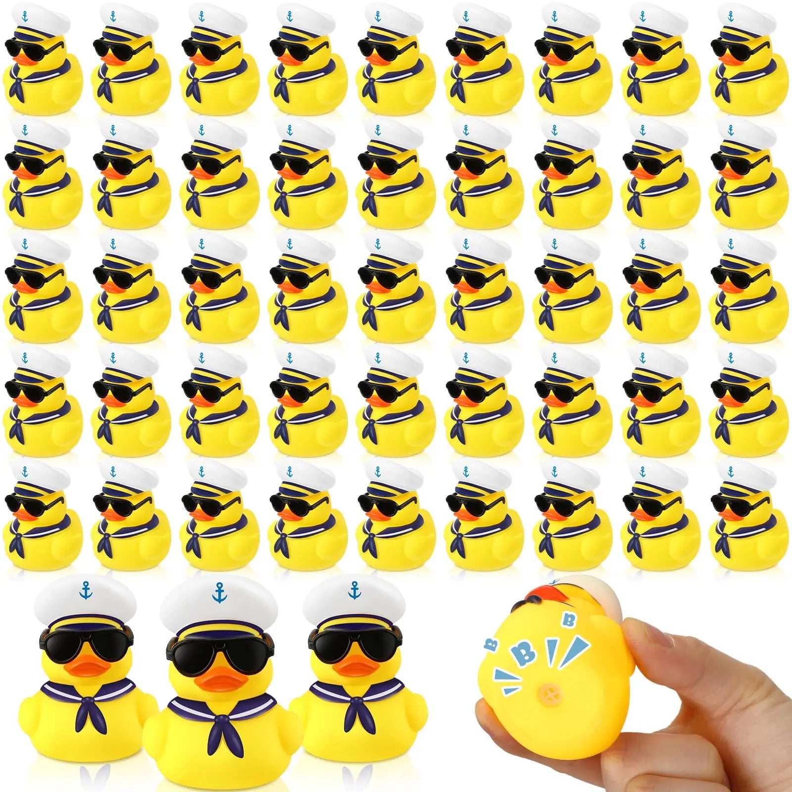 12/24/36Pcs Cruise Rubber Duck Bulk with Sunglasses Sets  Mini Sailing Rubber Ducks Summer Cruise Ship Toy Squeaky Duck