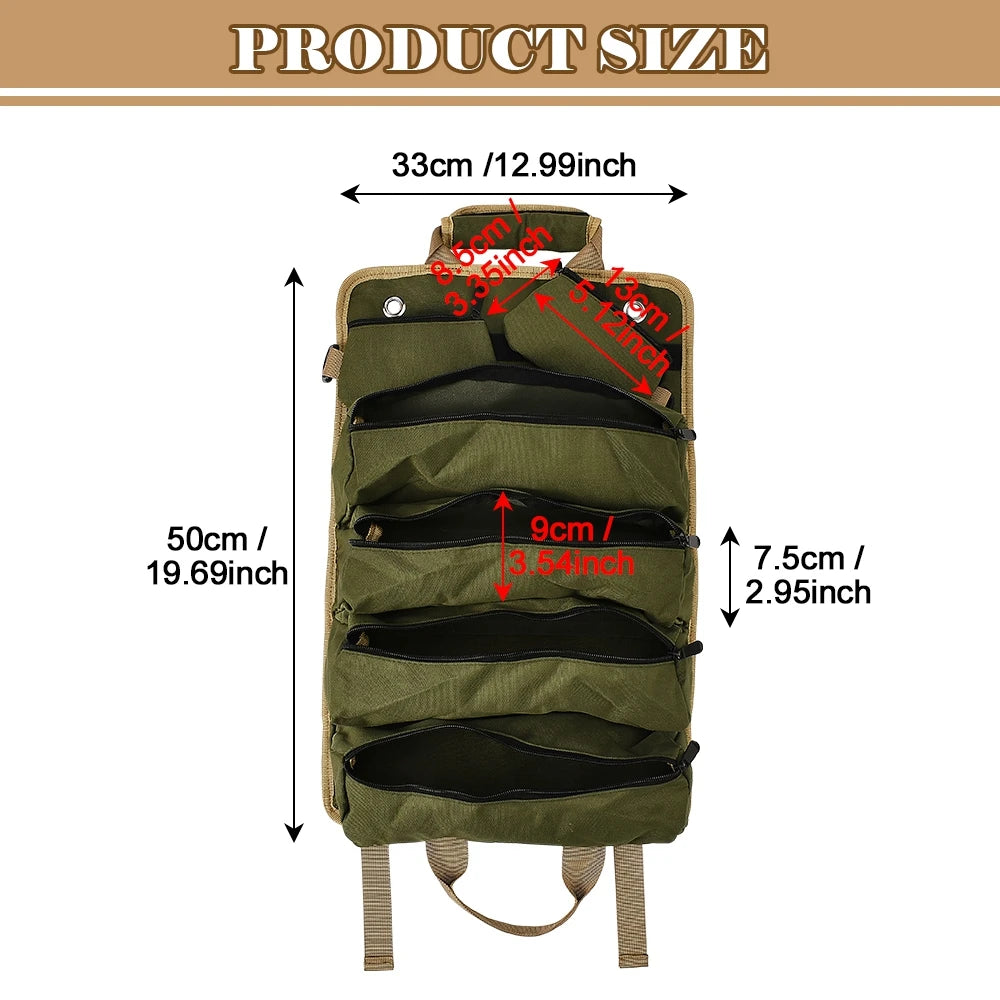 1pcs Organizer for Men, Roll Up Tool Bag Zipper Storage Bags with Multi-Pockets,Carrier Bag for Father Day Gifts