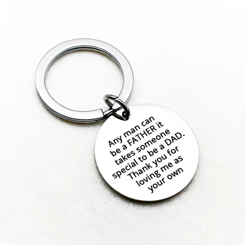 New Father Stepdad Papa Keychain Pendant  Father's Day Daddy Dad Birthday Christmas Key Chain Keyrings Any Man Can Be A Father