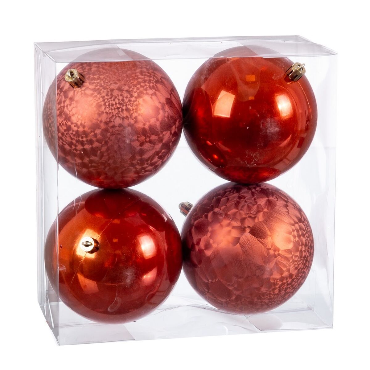 Christmas Baubles Copper Plastic 10 x 10 x 10 cm (4 Units)-0