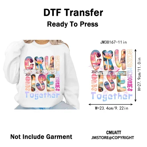 Hot Summer Holiday Boat Cruise Ship Life Salty Beach Family Island Trip Iron on DTF Transfer Stickers Ready to Press for Clothes