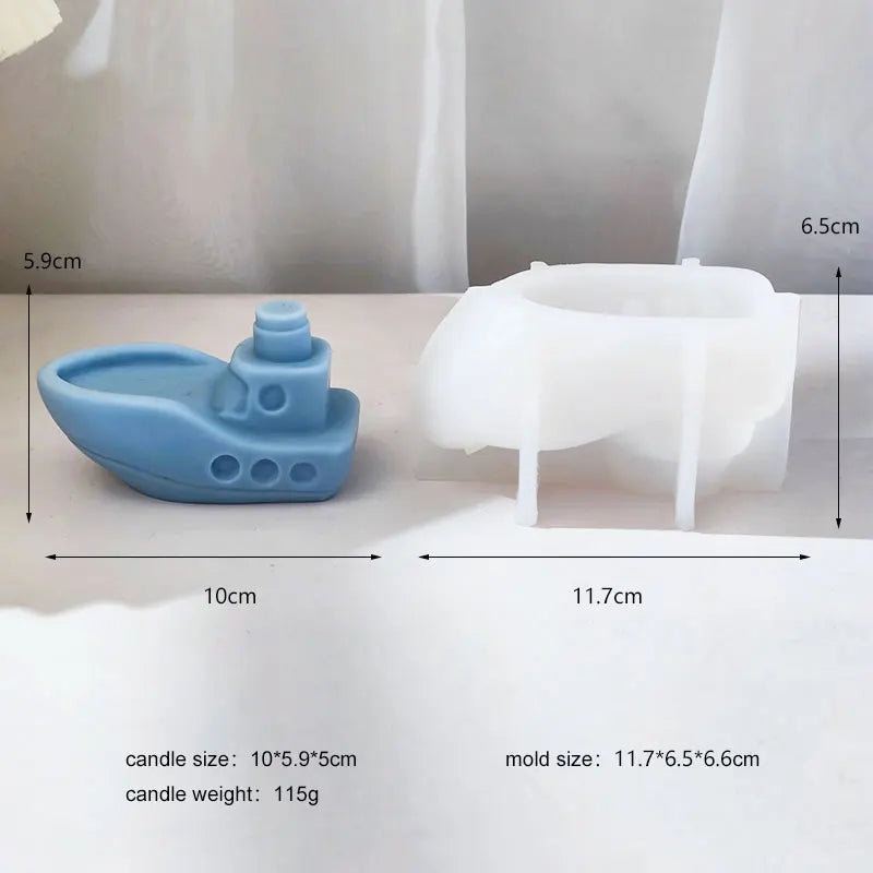 Small Cruise Ship Mold Small Boat Mold Aromatherapy Candle Gypsum Gift Cake Mold