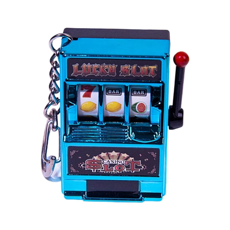 Mini Casino Lucky Charm Jackpot Keychains Handbags Charm Pendant Keychain Novelty Gifts for Women Men