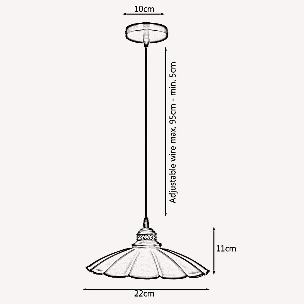 Wavy Shade Retro Style Metal Vintage Ceiling Pendant Lamp Light Modern Lighting Industrial Design~1411-2
