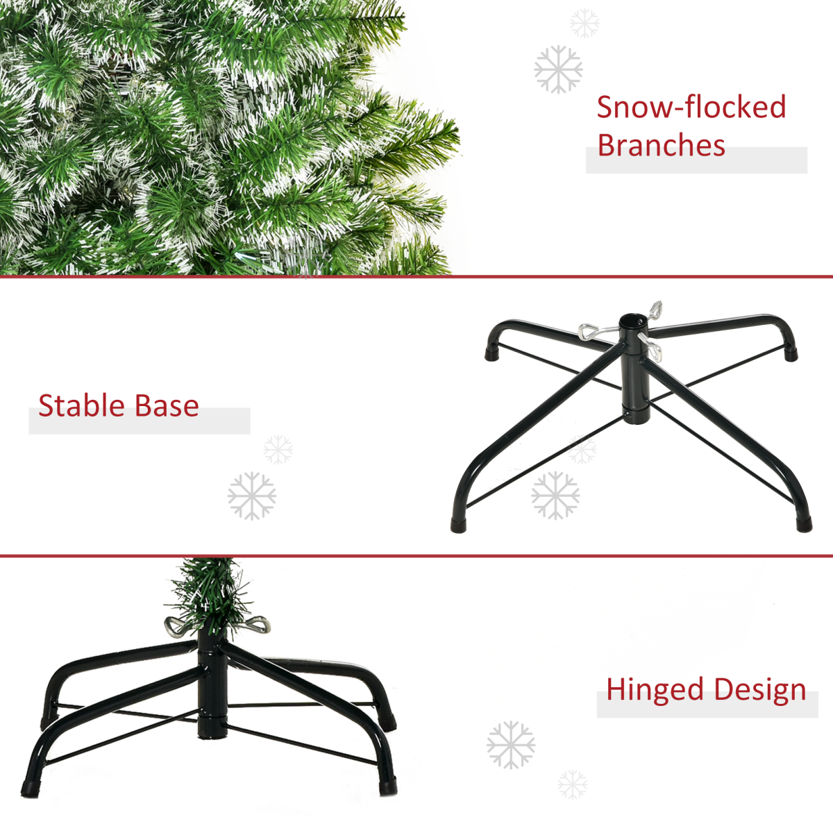 7ft Indoor Christmas Tree Artificial Deco Xmas Gift Metal Stand 968 Tips