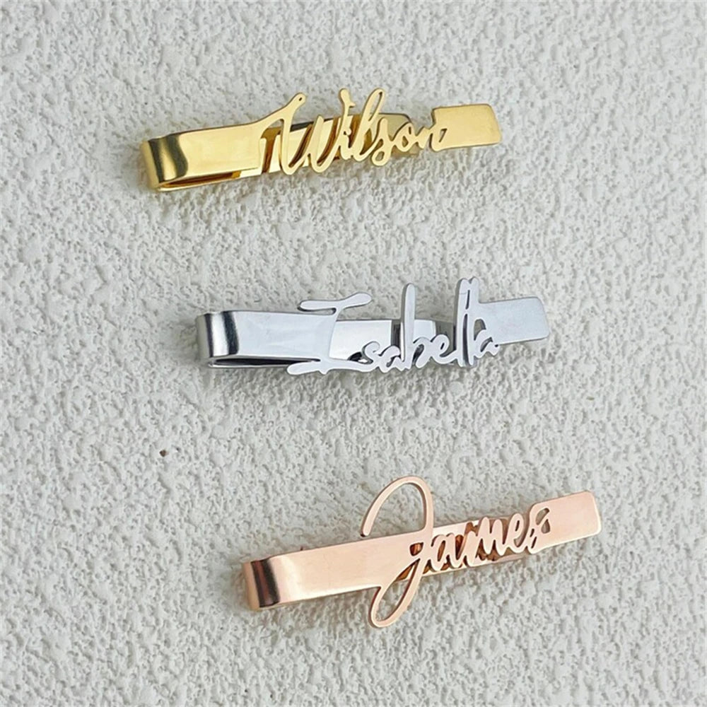 Personalized Tie Clip Custom Name Tie Clip For Men Suit Accessories Husband Jewelry  Fathers Day Valentines Gift For Him Wedding