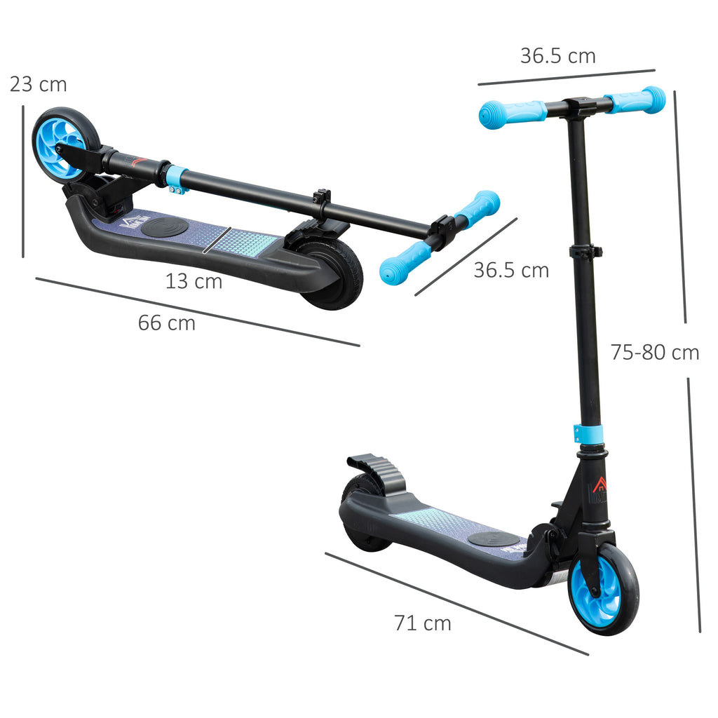 HOMCOM Folding Electric Scooter with Brake, for Ages 6+ Years, 8km/h Maximum Speed in Blue-1