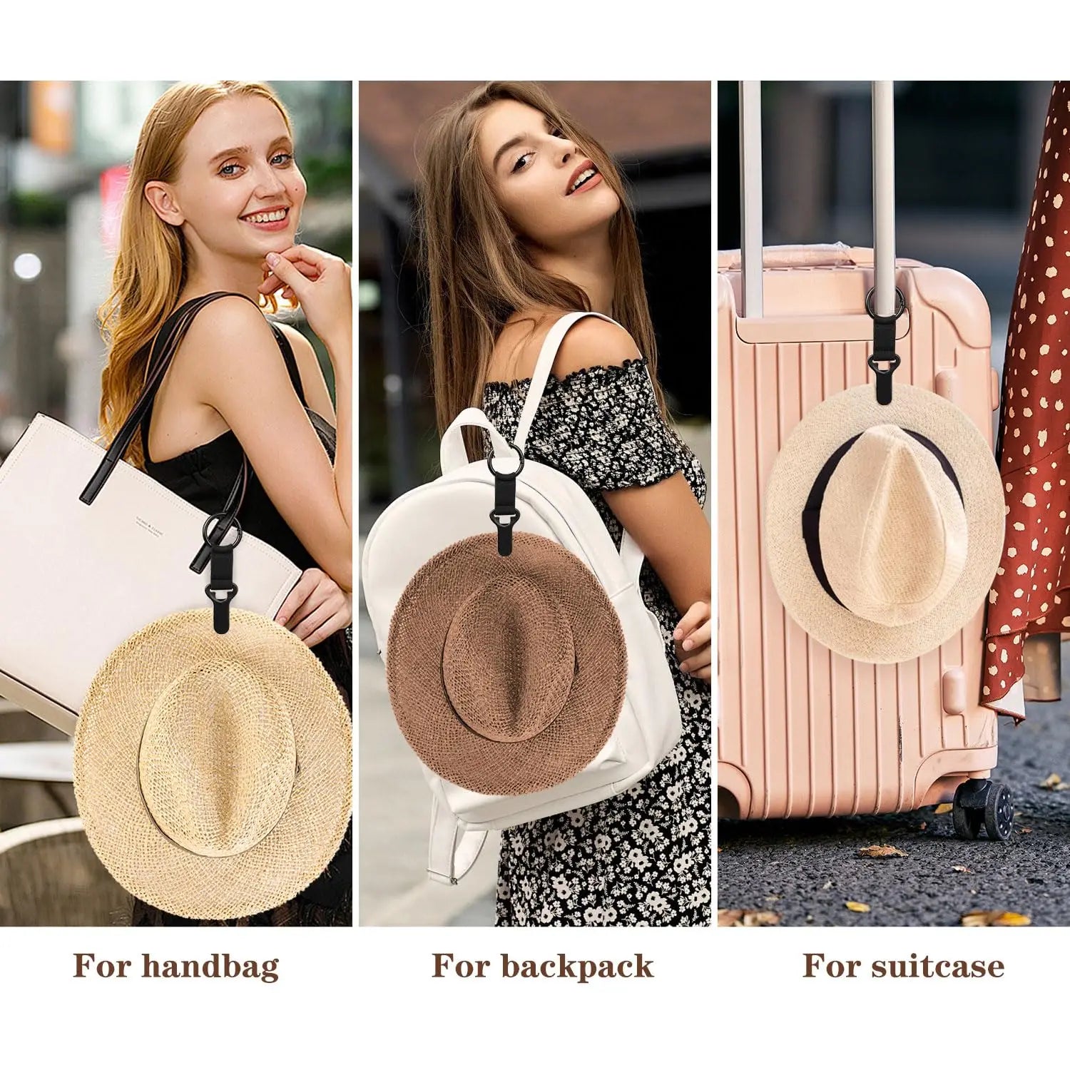 Travel Hat Clip, Outdoor Travel Multifunctional Hat Clip, Portable Backpack Clip, Hat Storage Clip, Sun Hat Hanging Bag Anti-Lost Clip, Vacation Beach Pattern Essentials Travel Handbag Backpack Luggage Accessories