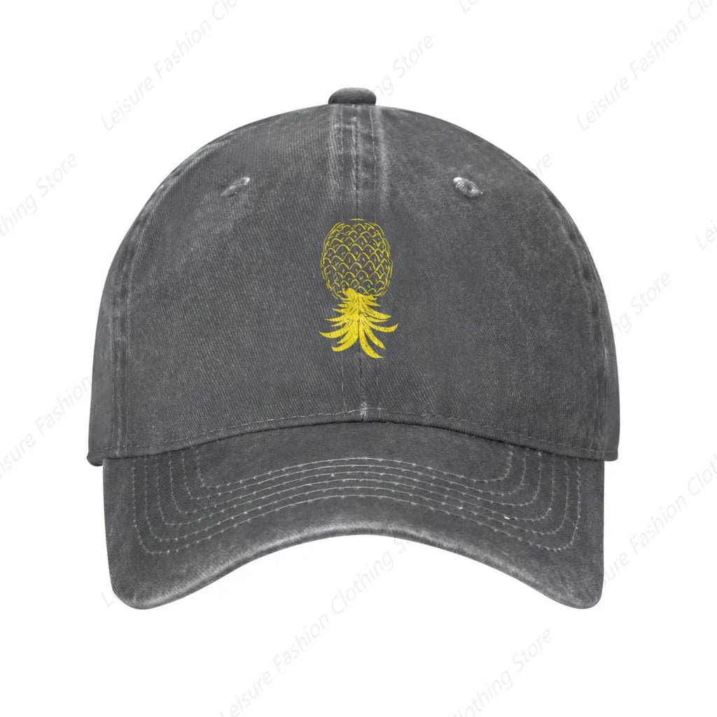 Plays Well With Others Funny Upside Down Pineapple Hat Dad Hat Baseball Cap For Men Women Adjustable Baseball Hats