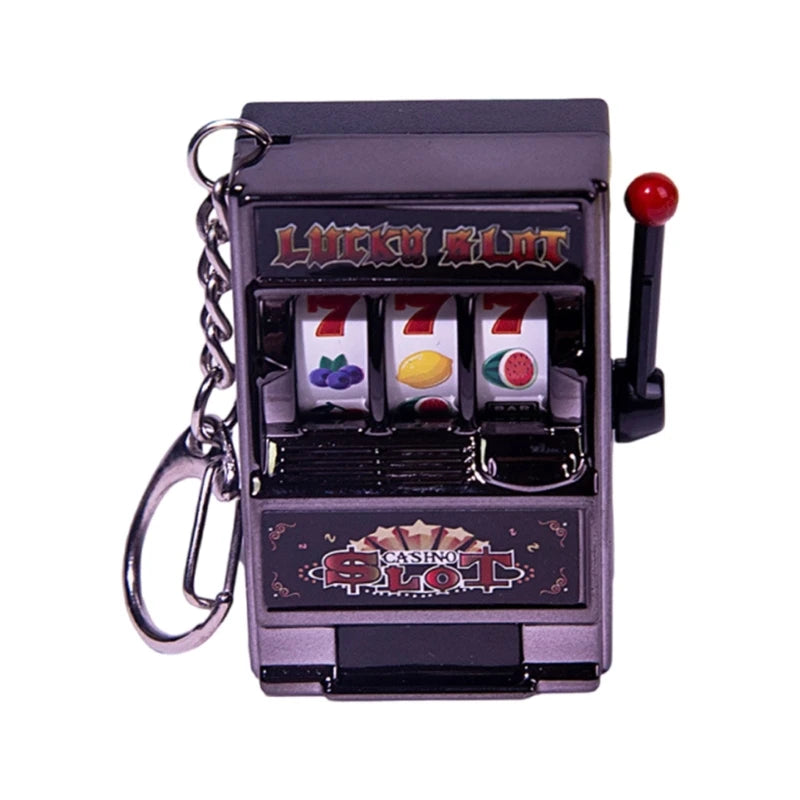 Mini Casino Lucky Charm Jackpot Keychains Handbags Charm Pendant Keychain Novelty Gifts for Women Men