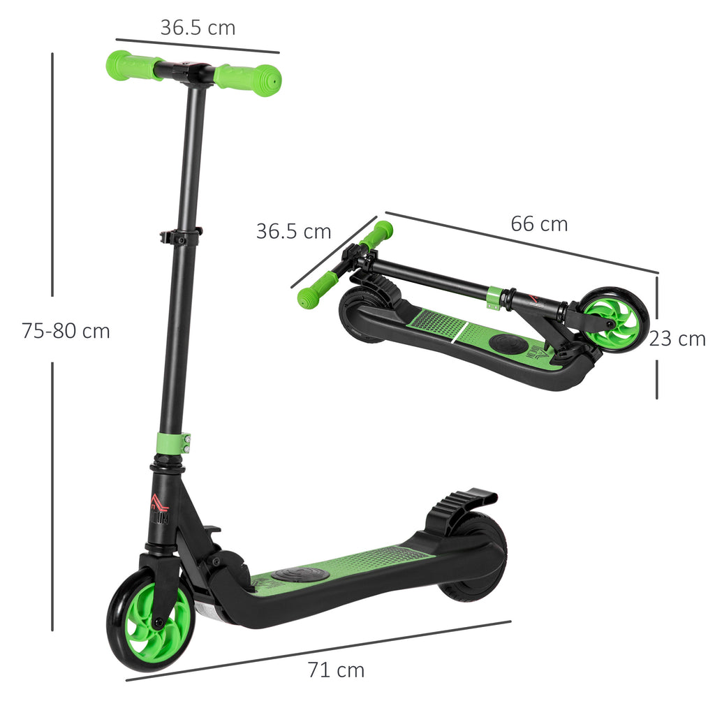 HOMCOM Folding Electric Scooter E Scooter, 120W, with Rear Wheel Brake, 8km/h Maximum Speed, for Ages 6+ Years Old in Green-1