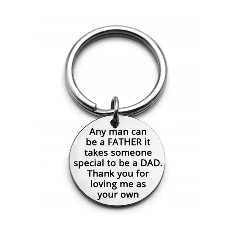 New Father Stepdad Papa Keychain Pendant  Father's Day Daddy Dad Birthday Christmas Key Chain Keyrings Any Man Can Be A Father