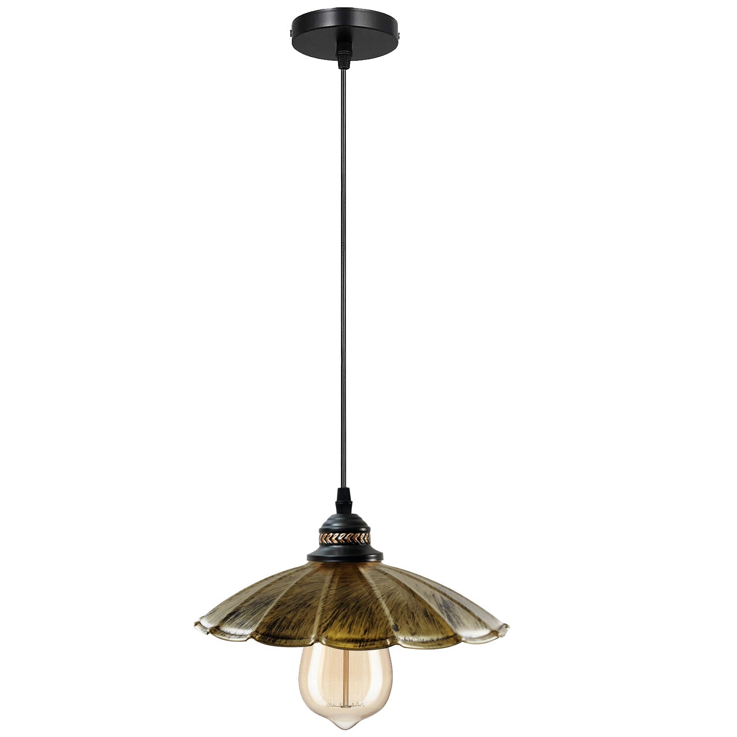 Wavy Shade Retro Style Metal Vintage Ceiling Pendant Lamp Light Modern Lighting Industrial Design~1411-11