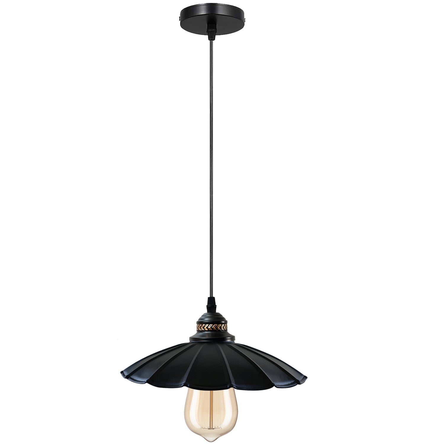 Wavy Shade Retro Style Metal Vintage Ceiling Pendant Lamp Light Modern Lighting Industrial Design~1411-7