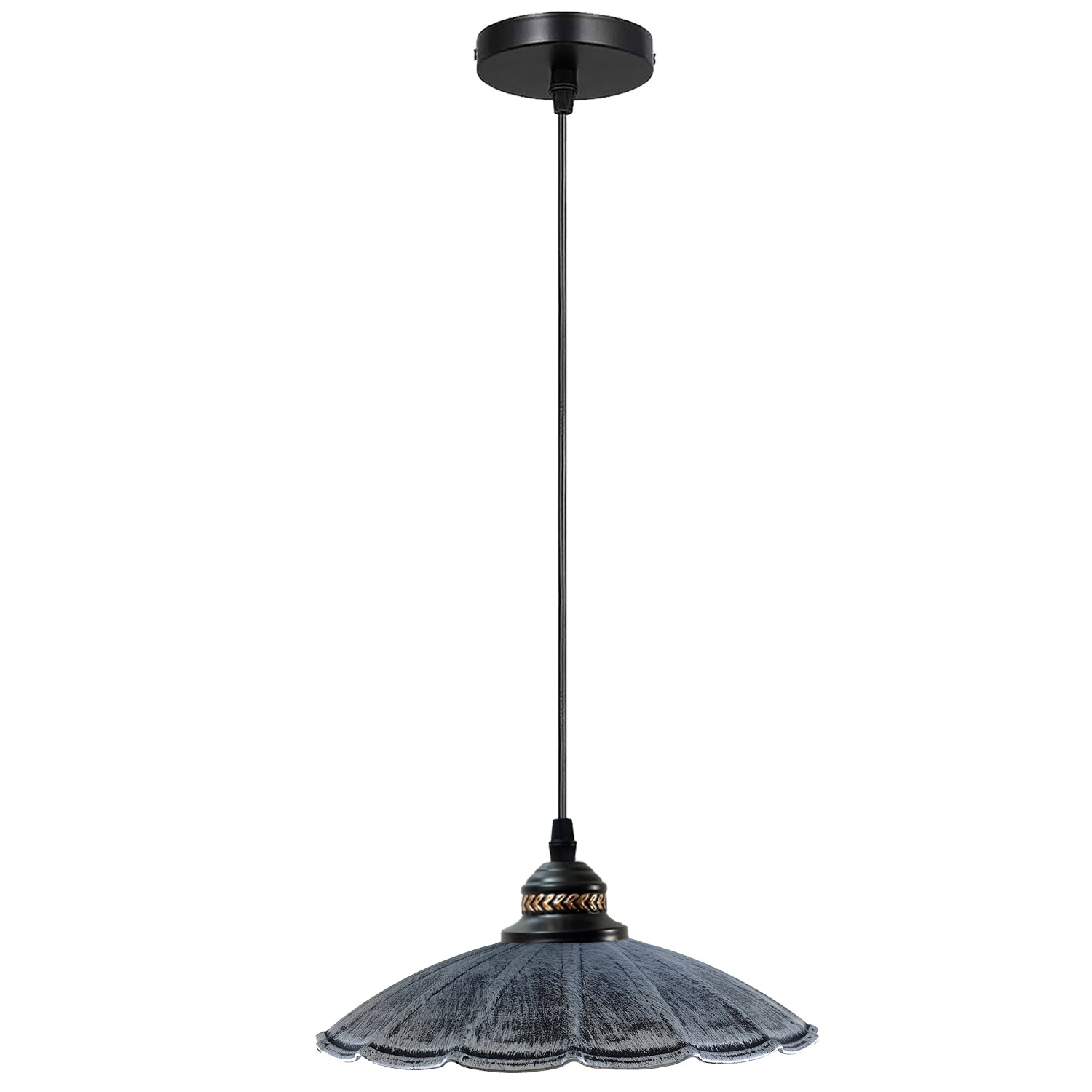 Wavy Shade Retro Style Metal Vintage Ceiling Pendant Lamp Light Modern Lighting Industrial Design~1411-12