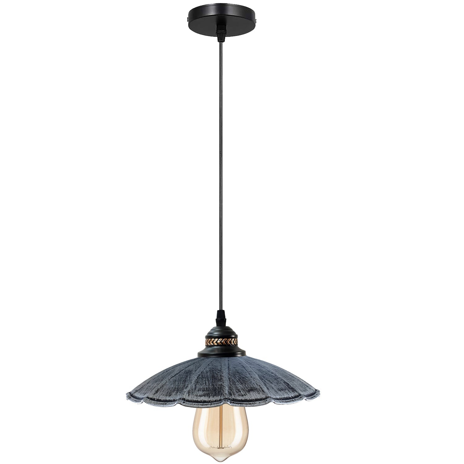 Wavy Shade Retro Style Metal Vintage Ceiling Pendant Lamp Light Modern Lighting Industrial Design~1411-13