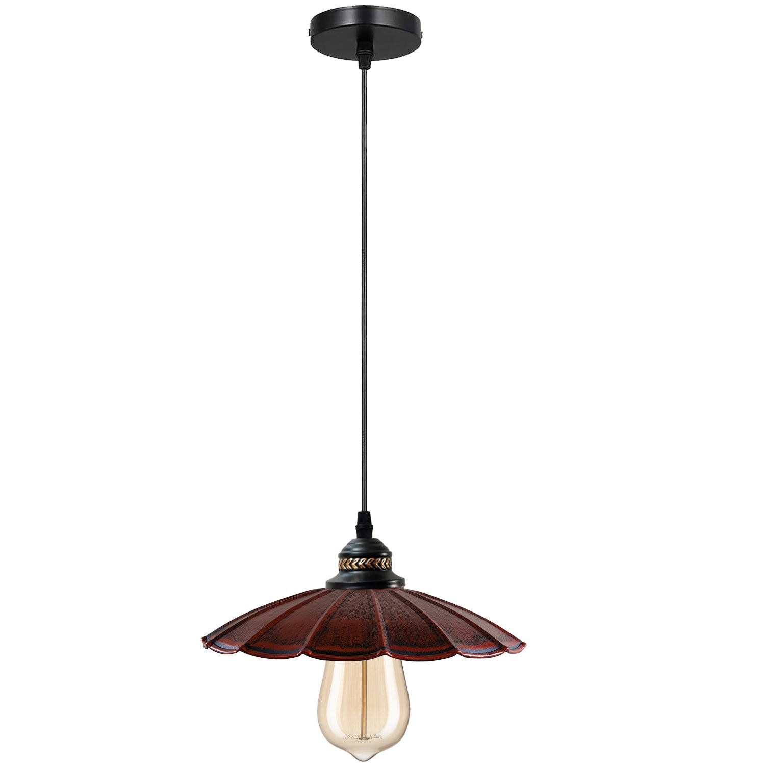 Wavy Shade Retro Style Metal Vintage Ceiling Pendant Lamp Light Modern Lighting Industrial Design~1411-6
